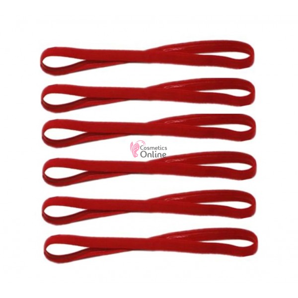 Bentite de par elastice pentru scoala sau sport BDP026 Rosii - 6 bucati